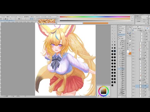 無言で作業垂れ流し【お絵かき/尾丸ポルカ】