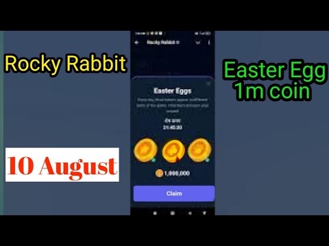 10 August Rocky Rabbit Easter Egg | Rocky rabbit Easter egg today| 1m coin combo for Rocky rabbit