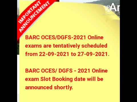 BARC OCES/DGFS-2021 Online Exam Scheduled Change 🙄🙄 Latest Update #shorts