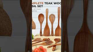 Transform Your Cooking: 9 Piece Teak Utensil Set