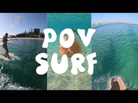 POV surfing RAW footage. Baby waves on the longboard + some ocean creatures