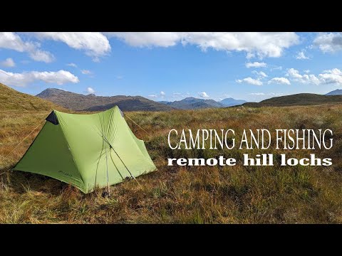 Wild camping and fishing a remote hill loch in Scotland