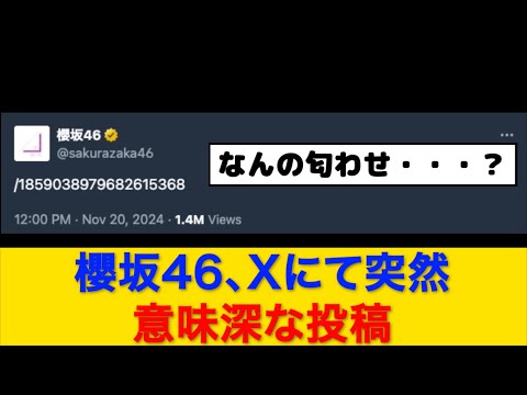 【櫻坂46】公式Xにて匂わせ。新曲？MV？紅白の曲？【ネットの反応】