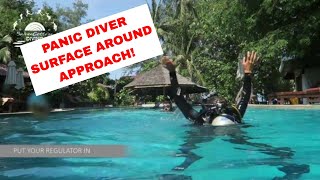 PADI Rescue Diver Exercise 2 - Panic Diver Around Approach