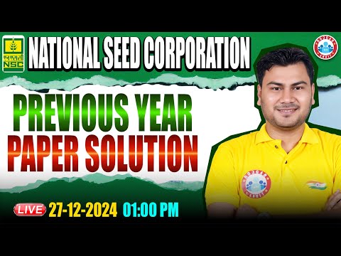 National Seed Corporation Exam Analysis | NSC Previous Year Paper Solution | by Vivesh Sir