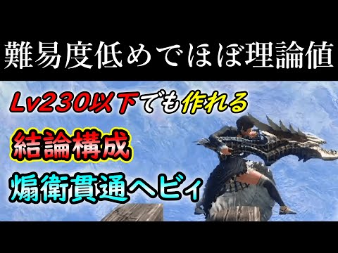 【MHRS】お守り、錬成の難易度低めで作れる結論構成の煽衛貫通ヘビィ装備！！【ゆっくり解説】