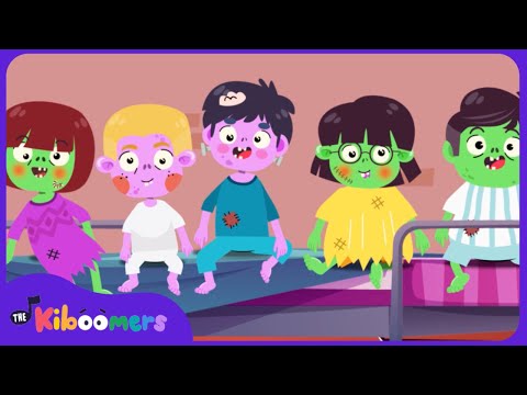 Five Little Zombies Jumping on the Bed | Halloween Song | The Kiboomers Kids Songs & Nursery Rhymes