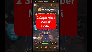 MemeFi Daily Combo for all level || 2 September 2024 MemeFi Secret Tap Combo to earn 4,000,000 coins