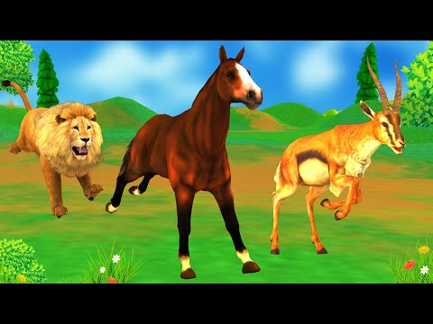 चतुर घोड़ा और होशियार हिरन Hindi kahani हिंदी कहानी- 3d Animated Stories- Panchatantra Moral Stories