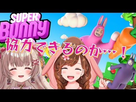 【#スーパーバニーマン】初見で協力できるか怪しいウサギ男たちで遊ぶ with 雛森さくら【新人Vtuber /胡桃ぬい】