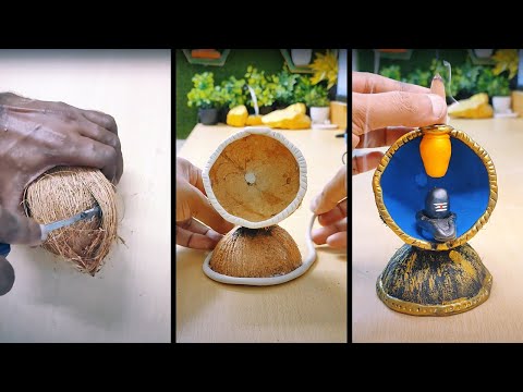 Diy coconut shell shivling smoke fountain #smokefountain #clayidol #diy