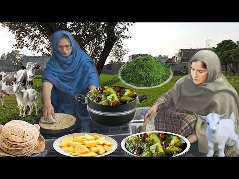 Gaon Ki Dophar Ka Special Khana Aloo Palak Recipe Dhaba Style | Irma's Pakistani family vlog