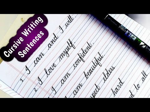 cursive writing sentences || how to improve handwriting || neat and clean handwriting