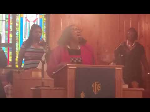 Sara Walker-Griffin presiding on Homecoming Program at St. Paul A.M.E  Church in Chaires community