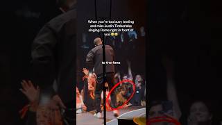 Justin Timberlake’s Hilarious Reaction to a Fan Too Busy Texting in the Front Row! #justintimberlake