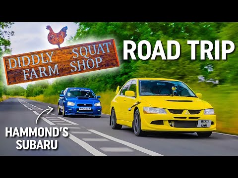 We road tripped to Clarkson's Farm in our tuned Subaru and Evo!