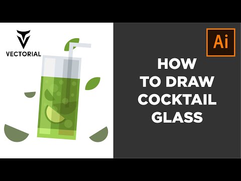 How to draw cocktail glass in Adobe illustrator