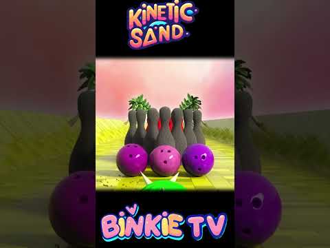 Binkie TV Kinetic Sand Smash Learn Colors Bowling Ball Adventure