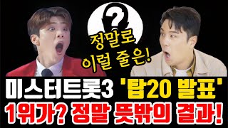 미스터트롯3 "탑20 발표" 1위가? 정말 뜻밖의 결과!