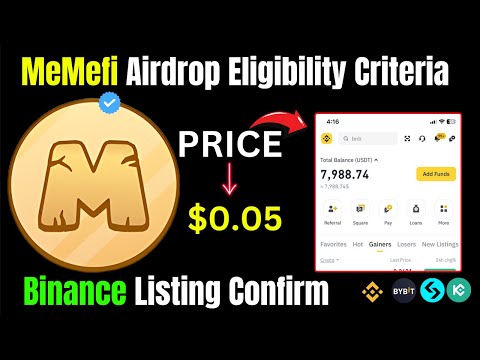 MeMefi Airdrop Eligibility Criteria | MeMefi Airdrop Price & Withdraw | Binance Listing Confirm |