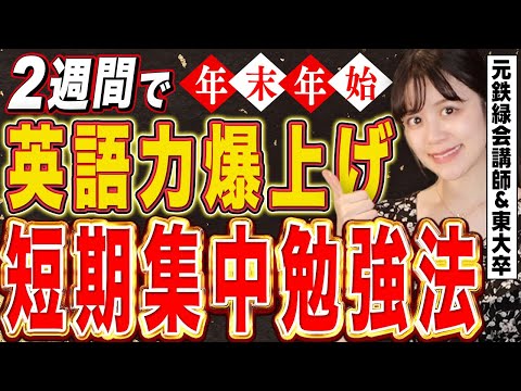 【東大英語9割が教える】年末年始2週間で英語力を爆上げする短期集中勉強法【元鉄緑会講師】