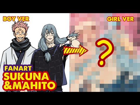 Drawing SUKUNA & MAHITO into Girl Version | Jujutsu Kaisent