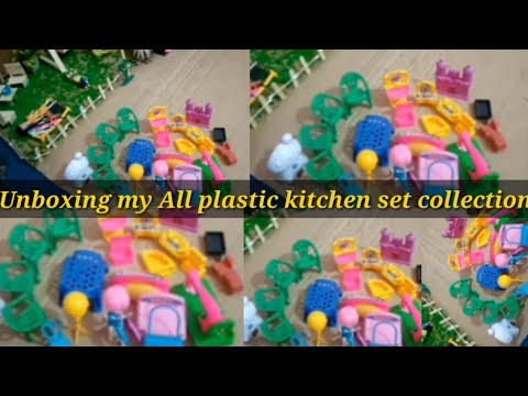 Unboxing miniature full plastic kitchen set. Miniature Kitchen set.Unboxing mini Plastic Toys