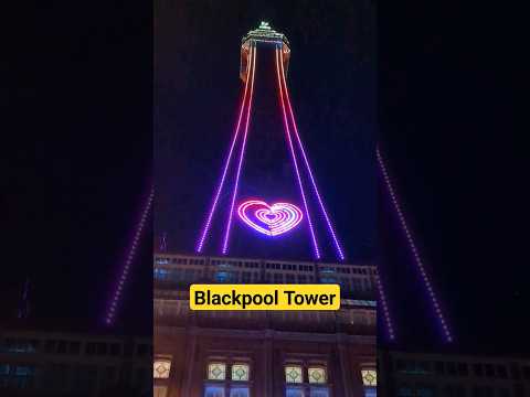 Blackpool Tower night view #blackpool #uk #shorts