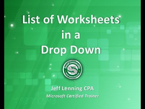 List of Worksheets in a Drop Down