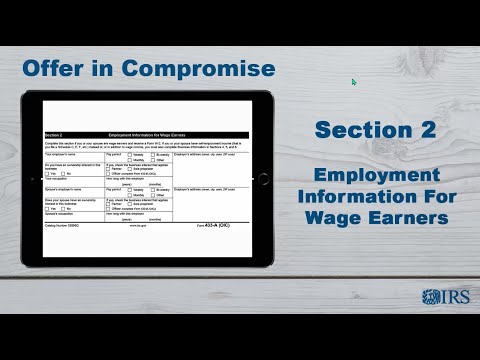 How to Complete Form 433-B (OIC) - Section 2 - Employment Information for Wage Earners