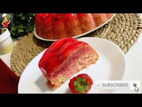 Strawberry Jelly cake gelatin /How to make a Jello Cake / كيكة الجيلي بالفراولة