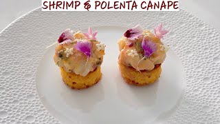 Shrimp Salad & Crispy Polenta Canapé (Amuse Bouche) - Fine Dining Recipe