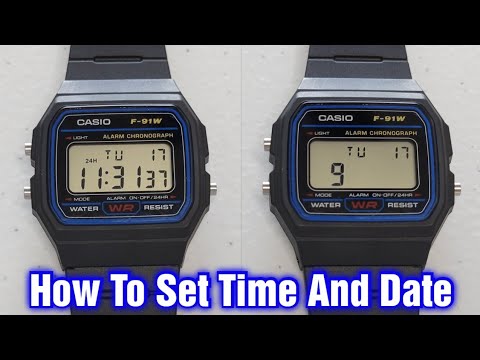 Casio Watch F-91W-1CR – How To Set Time & Date