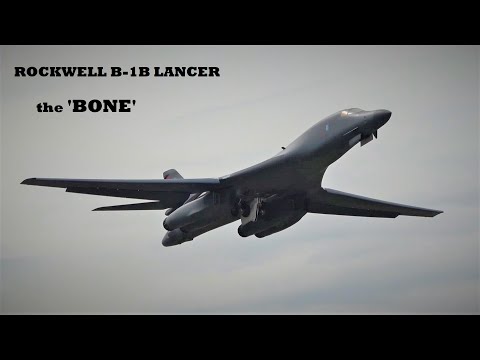 Rockwell B-1B Lancer take off, flypasts and landing