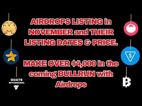 Top Telegram Airdrops Listing In November with their Listing Date and Listing Price | Best Airdrops