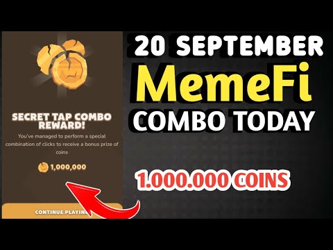 MEMEFI SECRET COMBO TODAY 20 SEPTEMBER 2024 | MEMEFI DAILY COMBO | MEMEFI COMBO TODAY | MEMEFI COMBO