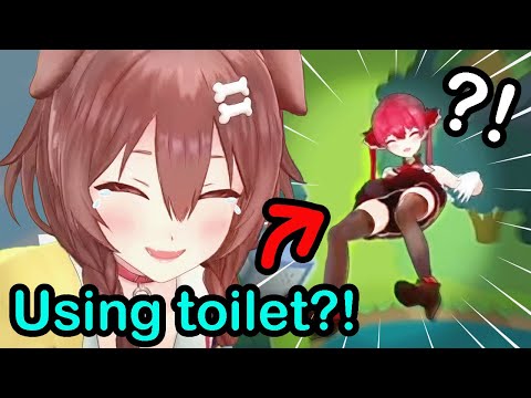 Korone DIES Laughing As Marine Uses Toilet in 3D