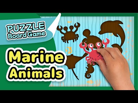 Sea Animals | Puzzle Board Game with Flashcards for Kids | Made by Redcat Reading