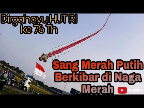 The Red and White Flag Flying in The Red Dragon Kite | Bendera Merah Putih Berkibar di Naga Merah