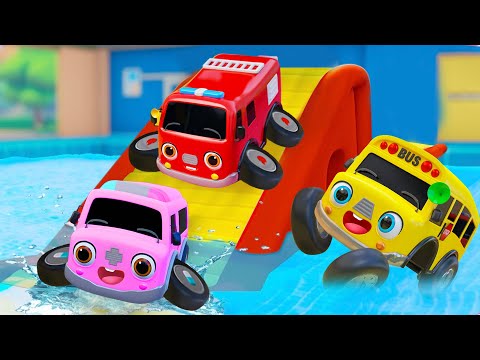 Swimming Pool MEGA Fun | Nursery Rhymes & Kids Songs - Baby Car Songs TV