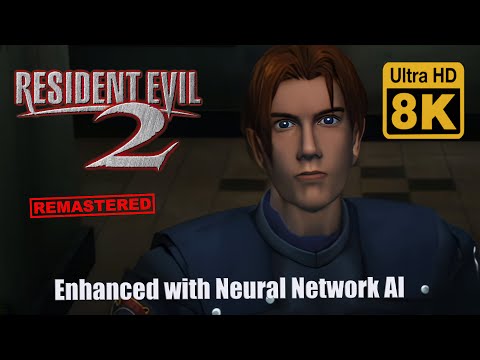 Resident Evil 2 1998 Leon All Custecene (Remastered with Neural Network AI)