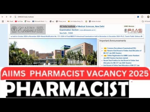 aiims recruitment 2025 | aiims pharmacist recruitment 2025 | AIIMS CRE | @dkvpharmaguidance