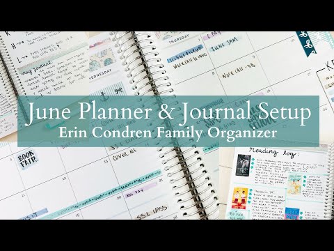 June Planner & Journal Setup |  Erin Condren Family Organizer | Plus May Recap & Reading Review