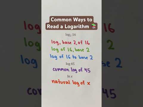 Common Ways to Read a Logarithm #Shorts #algebra #math