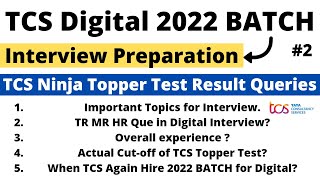 TCS DIGITAL Interview Preparation | TCS Topper Test Queries | Crack TCS Digital Interview TR MR HR