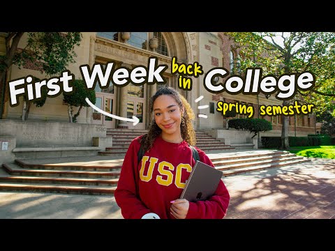 MY FIRST WEEK BACK IN COLLEGE! (sophomore year at USC, new classes, stress, productive routine vlog)