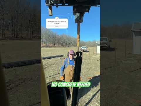 Driving post with a hydraulic nitrogen post driver ￼#shortsvideo #postdriver