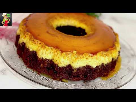 How To Make Caramel Pudding Cake ~ Caramel Pudding with Chocolate Cake ~ كيكة قدرة قادر | moni food