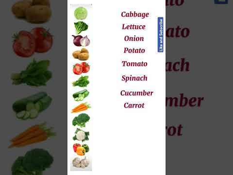 Vegetable names in English #english #vegetables #vocabulary #shortsvideo