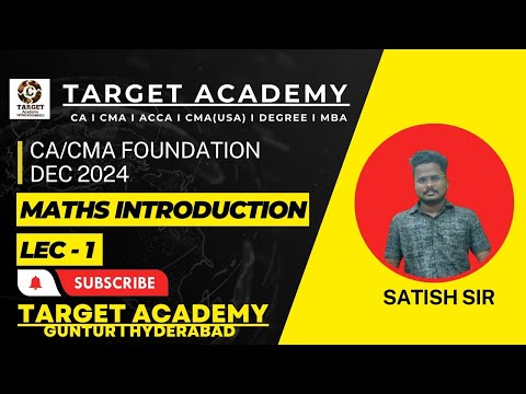 1.CA_CMA_FOUNDATION_DEC_2024_INTRODUCTION_LEC-1_BY_SATISH_SIR  #ca #cma #acca  #cmafoundation